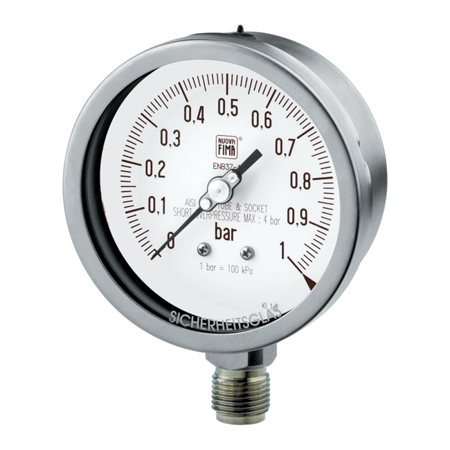 Nuova Fima Bourdon Tube Pressure Gauge, MGS19 DN100-150